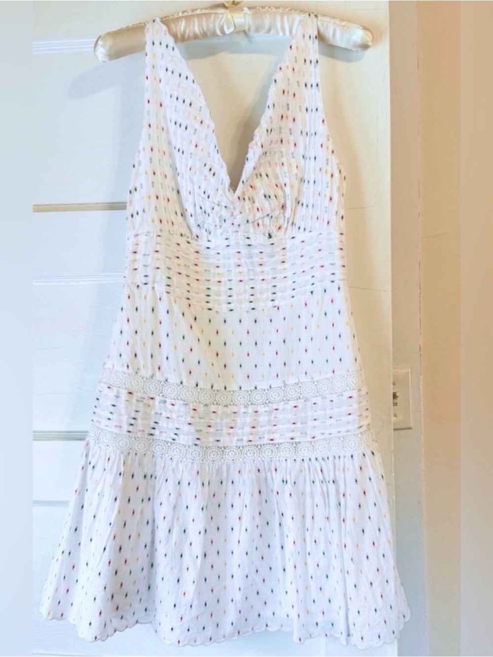 NWT Never a Wallflower Elle Shirt Dress Primary Swiss Dot XS